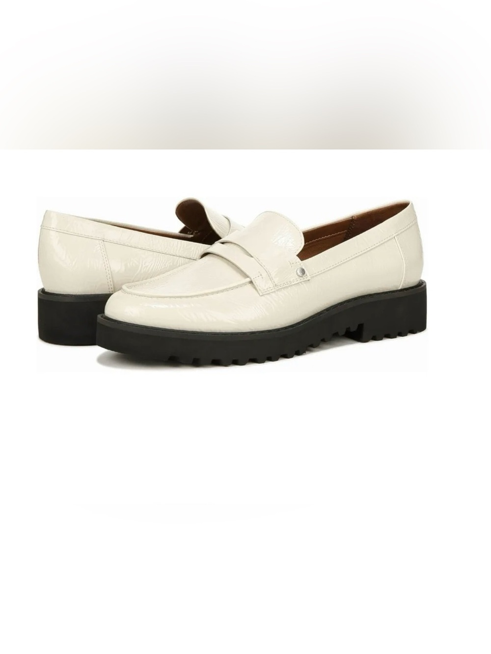 NEW Franco Sarto Cassandra Platform Penny Loafers Putty Neutral Women Size 7
